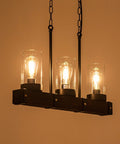 Dark Brown Farmhouse Kitchen Island Light Fixtures With 3 Light Over Table Black Barn Wood Island Lighting For Kitchen And Pool Table 23 Inches