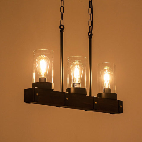 Dark Brown Farmhouse Kitchen Island Light Fixtures With 3 Light Over Table Black Barn Wood Island Lighting For Kitchen And Pool Table 23 Inches