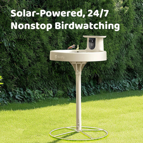 Smart Bird Bath With Dual Lens Camera Solar Powered Fountain Stand For Bird Watching Auto Capture Bird Videos And AI Identification