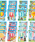 24 Sheets Hot Air Balloon Make A Face Stickers Set For DIY Crafts And Party Games with animals, sunglasses, stars, rainbows.
