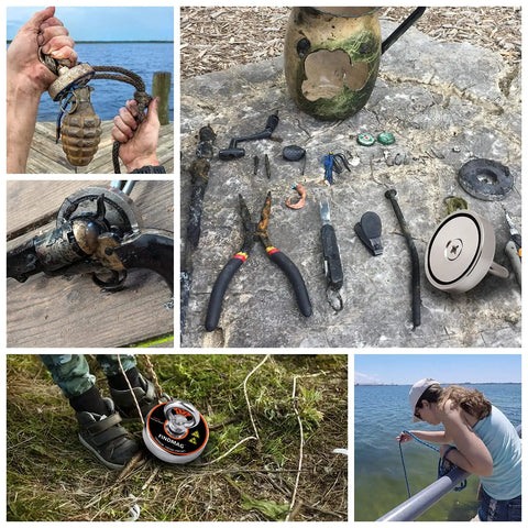 Magnet Fishing Kit With Case 1500 Lbs Pulling Power Super Strong Magnets For Treasure Hunting In Rivers Ponds And Wells Heavy Duty Magnet Tool Pickup Set Great For Lifting And Collecting Lost Metal Finds