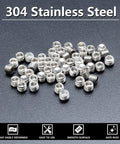 50Pcs M5 X 4mm Cup Point Socket Set Screws Hex Allen Head Stainless Steel Grub Screws 304 Heavy Duty Corrosion Resistant For Machinery Furniture Steelwork And DIY Projects on display.