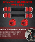 Beefed Up Front Stabilizer Sway Bar Link Kit 4Pc With Red Bushings 36mm For Silverado Tahoe GMC Yukon Cadillac Escalade 2004 2019 Replacement Front Suspension Parts, 4pc set shown