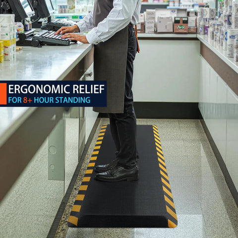 Heavy Duty Anti Fatigue Mat With Cloud Soft Memory Foam Crafted To Keep You Balanced Through Tough Warehouse Or Kitchen Grinds Amazing For Hard Concrete To Ease The Burn Out Of Shifting Legs In A Dependable 20 By 48 Inch Twin Set