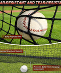 Baseball inside 4-ply polyester net of Backyard Batting Cage 22x10x10 Ft Portable Baseball And Softball Cage With Zipper Door