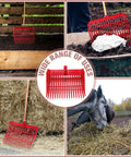 Replacement 18 Tine Manure Fork Head Set With Screws And Nuts Red Pitchfork Head For Horse Manure Grass And Hay Cleanup