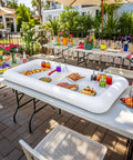 Inflatable Serving Bar And Mesh Food Covers Combo Set For Outdoor Buffets And Parties Portable Beverage Station setup