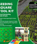 Color Coded Square Foot Garden Spacing Template with Dibber Seed Spoon Ruler and Planting Guide for No Fuss Easy Seed Spacing