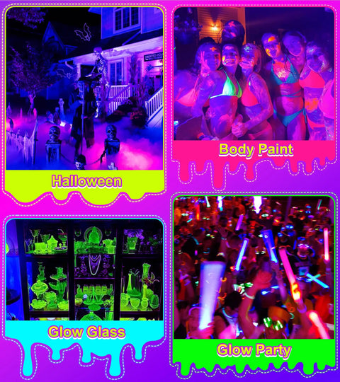 LED Black Light Bar Kit 42W 6 Pack With 6Ft Cable Switch And Plug For Large Area Lit Glow Party Lighting Ideal For Halloween