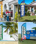 18Ft Aluminum Feather Flag Pole Kit For Swooper Flags at Pizza, Open House, Cannabis, and Ice Cream stands