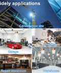 Heavy Duty LED Temporary Work Light 150W 22500 Lumens Hanging Work Light For Construction Workshop Mine Job Site Warehouse IP65 Waterproof DLC ETL Listed in various environments