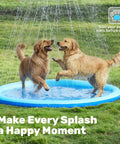Non Slip 72 Inch Splash Pad Sprinkler for Outdoor Water Play Thickened Durable Backyard Toy Mat for Toddlers, Kids and Pets