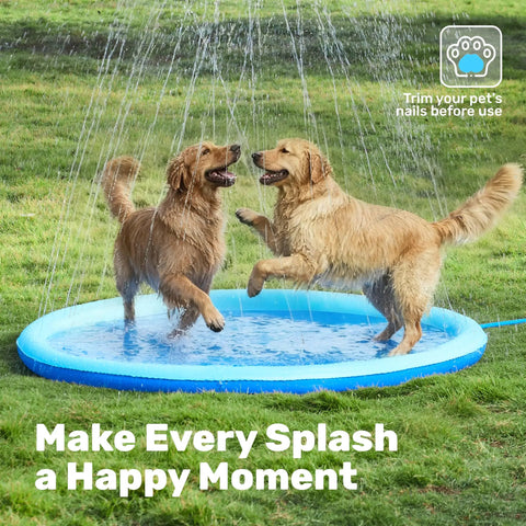 Non Slip 72 Inch Splash Pad Sprinkler for Outdoor Water Play Thickened Durable Backyard Toy Mat for Toddlers, Kids and Pets