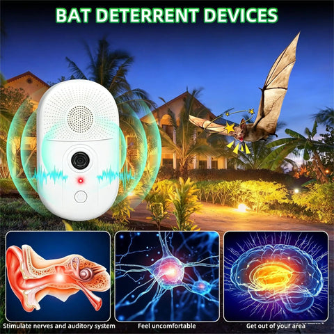 Ultrasonic Bat Repellent Plug In Indoor With Adjustable Frequency Deterrent Devices Humane No Fuss And Easy 2 Pack.
