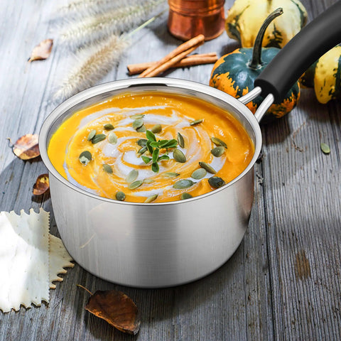 1 Qt Stainless Steel Saucepan With Lid For Gas And Electric Stoves Camping And Travel Healthier Cooking No Cap Rust Free 18 10