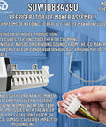 Refrigerator Ice Maker Assembly Replacement Fits W10793298 W10377152 W10469286 shown with wiring connector