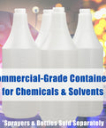 Built Tough Chemical Resistant Spray Bottles 24 Oz Four Pack with embossed measurement scale for chemicals and solvents.