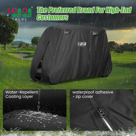 Heavy Duty Golf Cart Cover That’s Tough As Nails Fits 2 4 Or 4 Plus 2 Passenger Carts All Weather Waterproof Windproof 420D Oxford