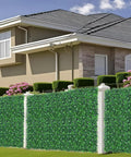 Dense Boxwood Roll Panels With Flowers DIY Friendly No Assembly Needed 48x120 Inches UV Resistant Faux Ivy Privacy Fence Screen Grass Wall