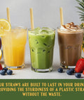 Bulk 8 Inch Agave Straws Wrapped 2,000 Count Eco Friendly Compostable Drinking Straws Made From Upcycled Agave Durable Long Lasting Sippers That Won’t Get Soggy in iced drinks