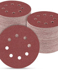 Solid 100 Pcs 5 Inch Sanding Discs With Hook And Loop Backing For Random Orbital Sanders, premium 80 grit aluminum oxide sandpaper stacked.