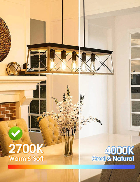 Vintage Edison Style LED Bulbs That Give Off A Retro Vibe illumination in 2700K warm white for cozy dining room lighting