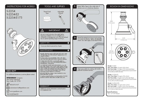 Installation guide for Anystream 360 Showerhead With Three Spray Settings, Consistent 2.5 GPM Flow, Brushed Nickel Finish.