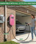 Level 2 Ev Charger To Smoothly Top Off Your EV Battery With 50Amp And 12Kw Raw Juice 240V Hardwired Hookup installation with 25FT cord.