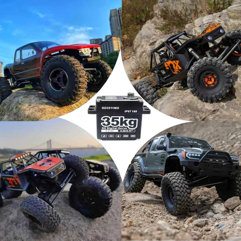 GOTECK 35KG Digital Servo At 8.4V With Full Metal Gear IP67 Waterproof 180 Degree Steering 25T Servo Horn in RC vehicles