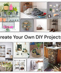 Collage of DIY projects using Chicken Wire Mesh Hardware Cloth 16 Inch By 15 Foot 18 Gauge for home décor and garden enclosures.