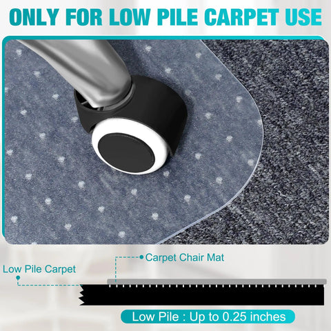 Heavy Duty Office Chair Mat for Carpets 48 By 36 Inches Clear Plastic Floor Protector With Non Slip Backing under chair wheel