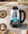 2.5L Large Electric Kettle With Stainless Steel Construction BPA Free Fast Boil Auto Shut Off Boil Dry Protection Ideal For Family Tea Coffee And Instant Meals