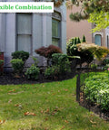 24 Pack Dope Decorative Garden Fence Barrier For Dogs And Rabbits, No Dig Arched Metal Border, installed around flower beds