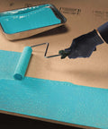 Applying Neutral contact adhesive 30NF for laminate, foam, wood, plywood and canvas with roller, visible in wet-state application