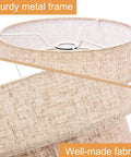 3 Tier Drum Linen Lamp Shade for Pendant, Floor, and Chandelier Lights, Clip On Replacement Shade, sturdy metal frame close-up
