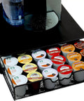 K-Cup Drawer Organizer For 36 Pods, Slim Black Under-Counter Coffee Pod Storage with Sliding Drawer, fits under Keurig machine