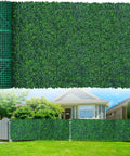Artificial Boxwood Roll Panels 48x120 Inches Cover 40 Sq Ft UV Resistant Faux Ivy Leaves Privacy Fence Screen outdoors