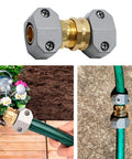 Garden Hose Repair Kit Set With Aluminum End Connectors Includes 3 Male And 3 Female Hose Menders 6 Zinc Clamps And Washers