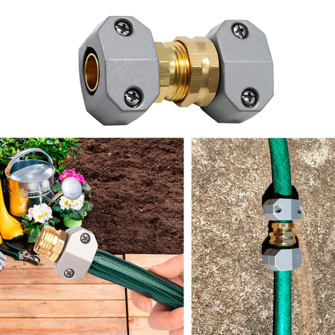 Garden Hose Repair Kit Set With Aluminum End Connectors Includes 3 Male And 3 Female Hose Menders 6 Zinc Clamps And Washers