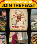 Collage featuring people cooking with Outdoor Paella Burner And Stand Kit With 24 Inch Enamel Pan Dual Propane Stove for feasts.