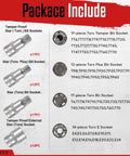 Master Torx Bit And External Torx Socket Set 60 Piece with 17 Tamper Proof, 12 Torx Plus, 17 Torx, 14 Torx E Sockets