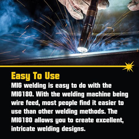 MIG Welder 180 Amp Wire Feed With Dual Voltage 220V And 110V, Easy To Use Metal Welding Machine For Home DIY Projects in use