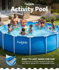 Top Tier 15 Foot Round Above Ground Pool Featuring Lightning Fast Snap Lock Assembly Durable Steel Supports And Smooth Inner Sleeve designed for fun with kids splashing in summer.