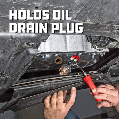 Magnetic Oil Drain Plug Remover Tool With Flexible Shaft For Easy Reach And Quick Clean Removal Hex Bit Magnet Adapter Holds And Removes Plugs No Spills Red 942072