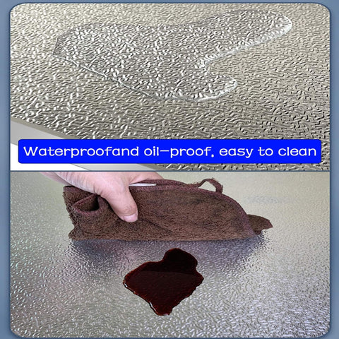 Close-up of Self Adhesive Fridge Insulation Heat Shield Panel 48 By 40 Inches with waterproof surface being wiped clean