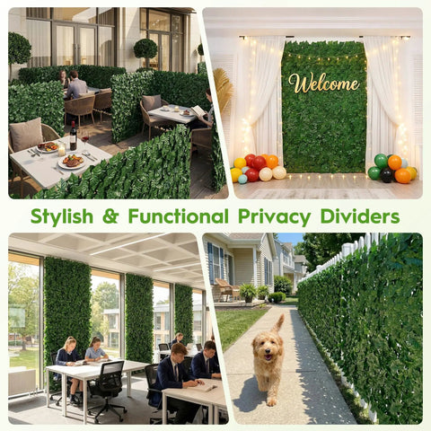 Dope Artificial Ivy Privacy Fence Screen 40 Inch By 120 Inch used in patio, indoor decor, office, and backyard settings
