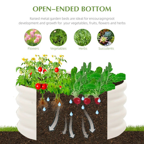 Image showing 2 Pack 2x1ft Galvanized Raised Garden Bed Outdoor Planter Box, demonstrating open drainage and plant growth.