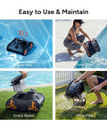 Robotic Pool Cleaner With 210 Minute Runtime Smart 3D Navigation Inverter Energy Saving Tech Cleans Floor Walls And Waterline demo