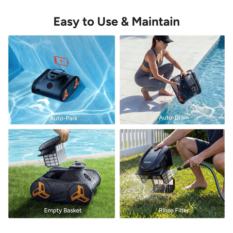Robotic Pool Cleaner With 210 Minute Runtime Smart 3D Navigation Inverter Energy Saving Tech Cleans Floor Walls And Waterline demo