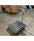 Heavy Duty Roller Top Bench Scale 18 X 18 Inches 500 Lb Capacity NTEP Legal For Trade with rollers and digital display.